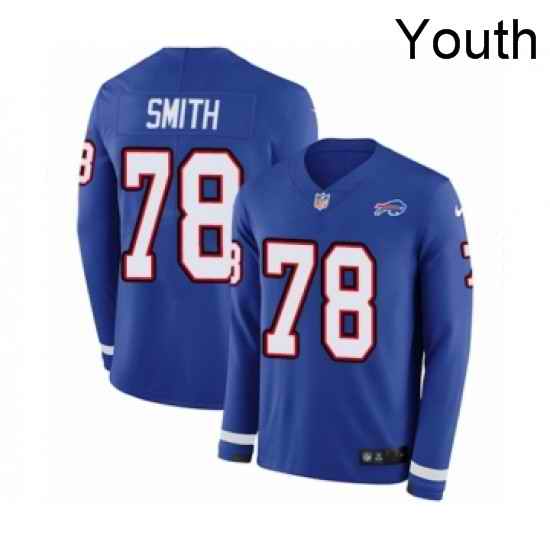 Youth Nike Buffalo Bills 78 Bruce Smith Limited Royal Blue Therma Long Sleeve NFL Jersey